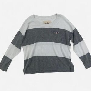Y2K Hollister Striped Sweater With Embroidered Bird Logo
